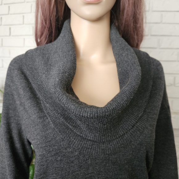 Theory Women's Gray Sweater Cowl Neck Wool Blend - Picture 2 of 12